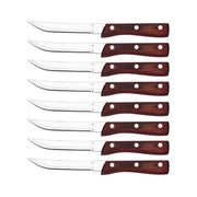TABLEKRAFT STEAK KNIFE JUMBO PTD TIP PAKKAWOOD SET 8pc 223mm - Hospitality Connect