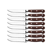 TABLEKRAFT STEAK KNIFE PAKKAWOOD HDL FULL TANG SET 8pc 235mm - Hospitality Connect