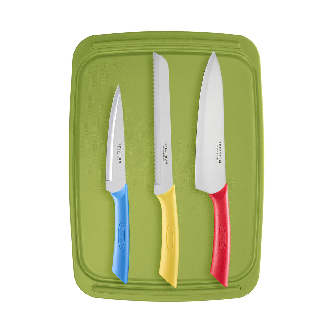 SCANPAN Spectrum Knife Board Set - 4 Pce Col