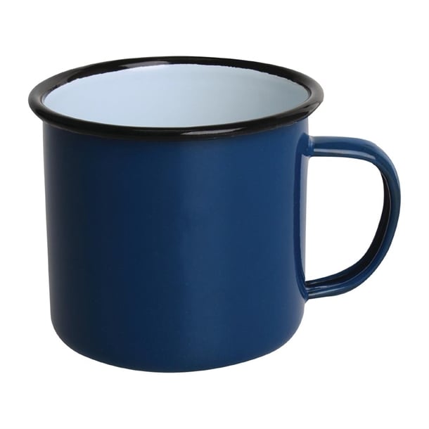Olympia Enamel Blue/Black Mug - 350ml 12.25oz (Box 6) - Hospitality Connect