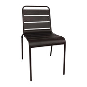 Bolero Slatted Steel Side Chair Black (Pack 4)