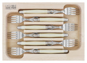 Andre Verdier Laguiole DEBUTANT OMNICOLOUR  Ivory Dinner Fork 6 Piece Set 23552