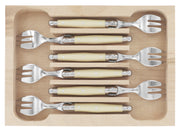 Andre Verdier Laguiole DEBUTANT OMNICOLOUR  Ivory Cake Fork 6 Piece Set 23556