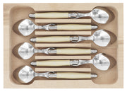 Andre Verdier Laguiole DEBUTANT OMNICOLOUR  Ivory Coffee Spoon Set 6 Piece Set 23557