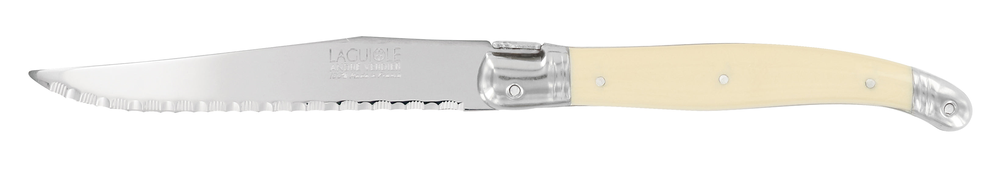 Andre Verdier Laguiole DEBUTANT OMNICOLOUR  Ivory Steak Knife Loose 23560 - Hospitality Connect