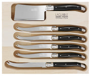 Andre Verdier Laguiole DEBUTANT OMNICOLOUR Black Cheese Knife Set 6 Piece 23567 - Hospitality Connect