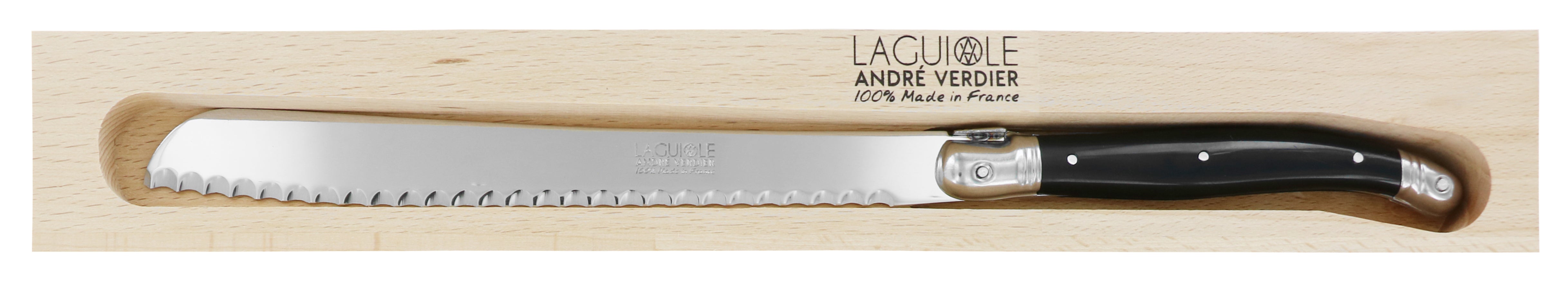 Andre Verdier Laguiole DEBUTANT OMNICOLOUR Black Bread Knife 23575