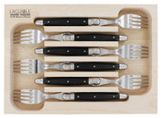 Andre Verdier Laguiole DEBUTANT OMNICOLOUR Black Dinner Fork 6 Piece Set 23586