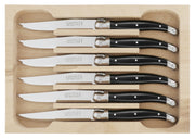 Andre Verdier Laguiole DEBUTANT OMNICOLOUR Black Dessert Knife Set 6 Piece 23589