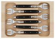 Andre Verdier Laguiole DEBUTANT OMNICOLOUR Black Cake Fork 6 Piece Set 23590