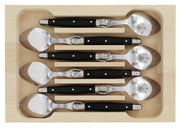 Andre Verdier Laguiole DEBUTANT OMNICOLOUR Black Coffee Spoon Set 6 Piece Set 23591
