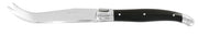 Andre Verdier Laguiole Debutant Omnicolour black cheese knife with a sleek handle and sharp blade for cheese slicing.