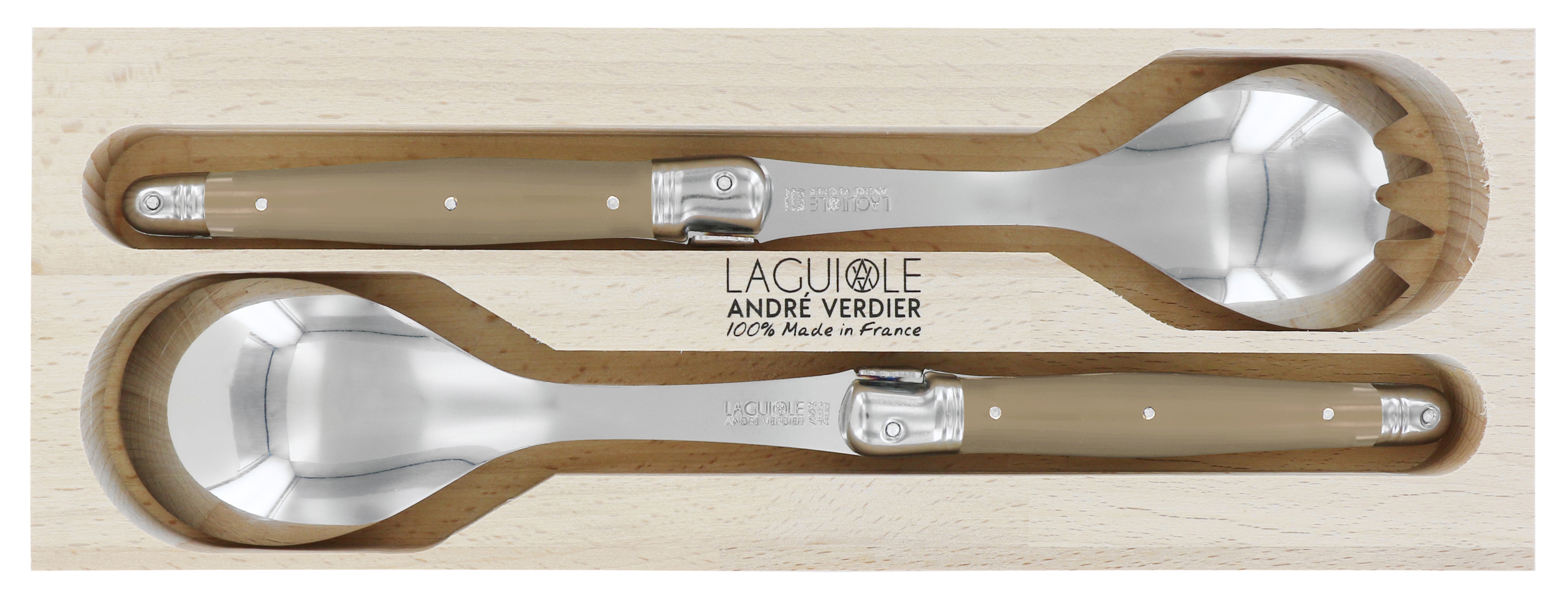 Andre Verdier Laguiole DEBUTANT OMNICOLOUR Sand Salad Set 2 Piece 23601