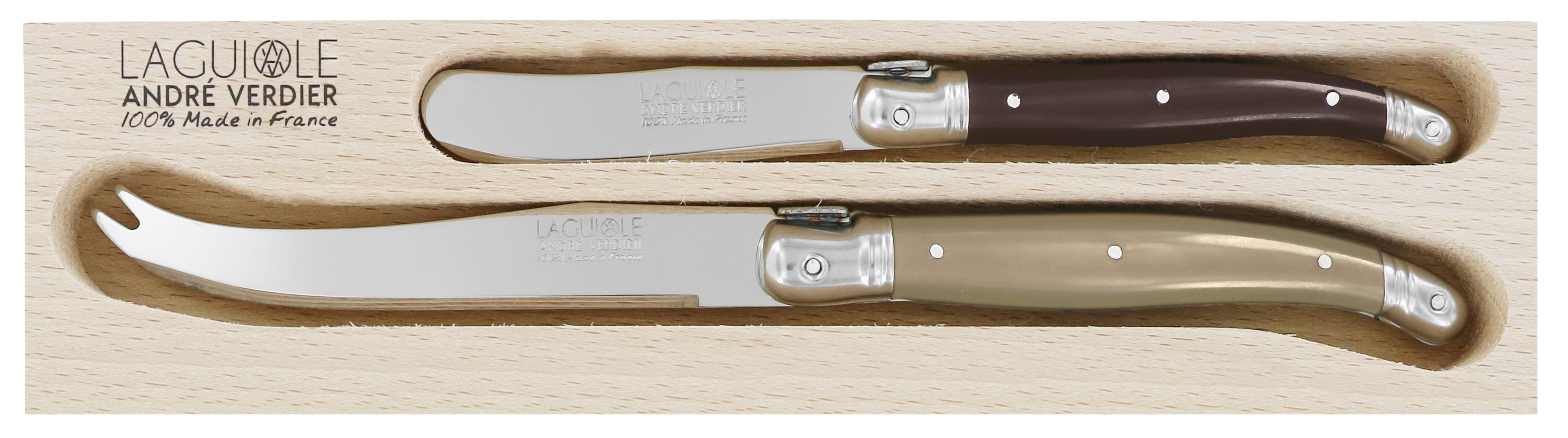 Andre Verdier Laguiole DEBUTANT OMNICOLOUR Mixed (CHOC SERIES) Cheese Set 2 Piece 23603