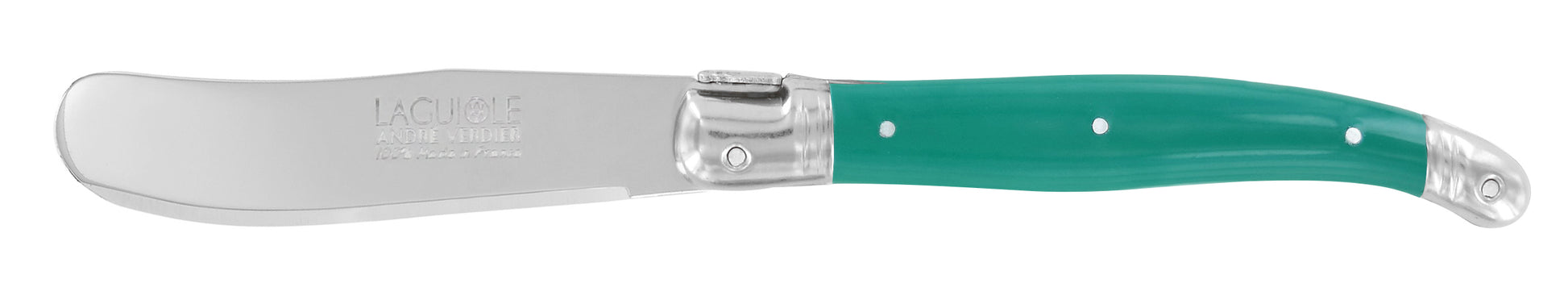 Andre Verdier Laguiole DEBUTANT OMNICOLOUR Mixed (FOREST SERIES) Butter Spreader  Individual 23623 - Hospitality Connect