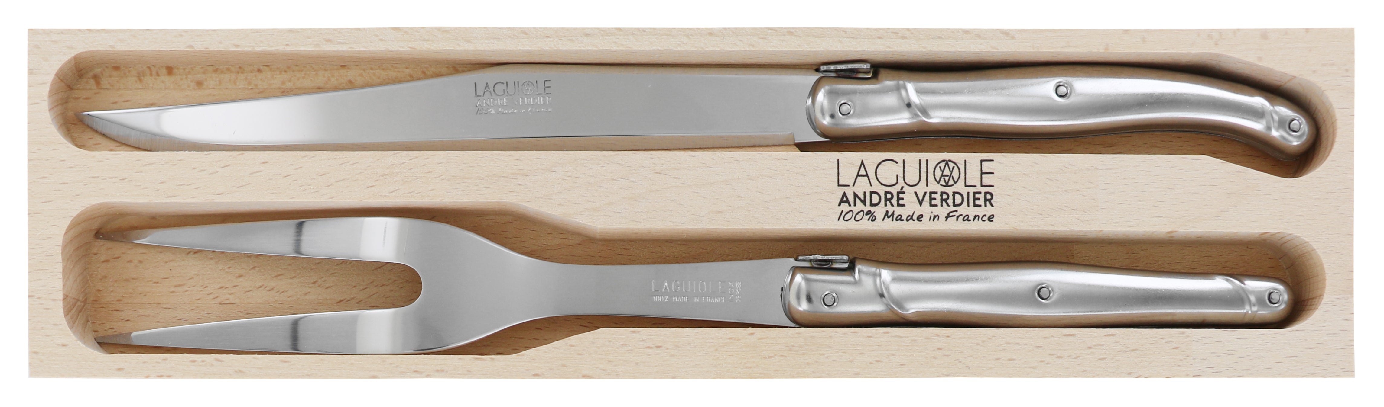 Andre Verdier Laguiole DEBUTANT INOX Carving Set 2 Piece 23635 - Hospitality Connect