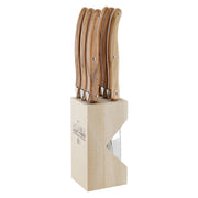 Andre Verdier Laguiole DEBUTANT COUNTRY Steak Knife Set 6 Piece in Block 23640 - Hospitality Connect