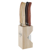 Andre Verdier Laguiole DEBUTANT COUNTRY Steak Knife Set 6 Piece in Block 23642 - Hospitality Connect
