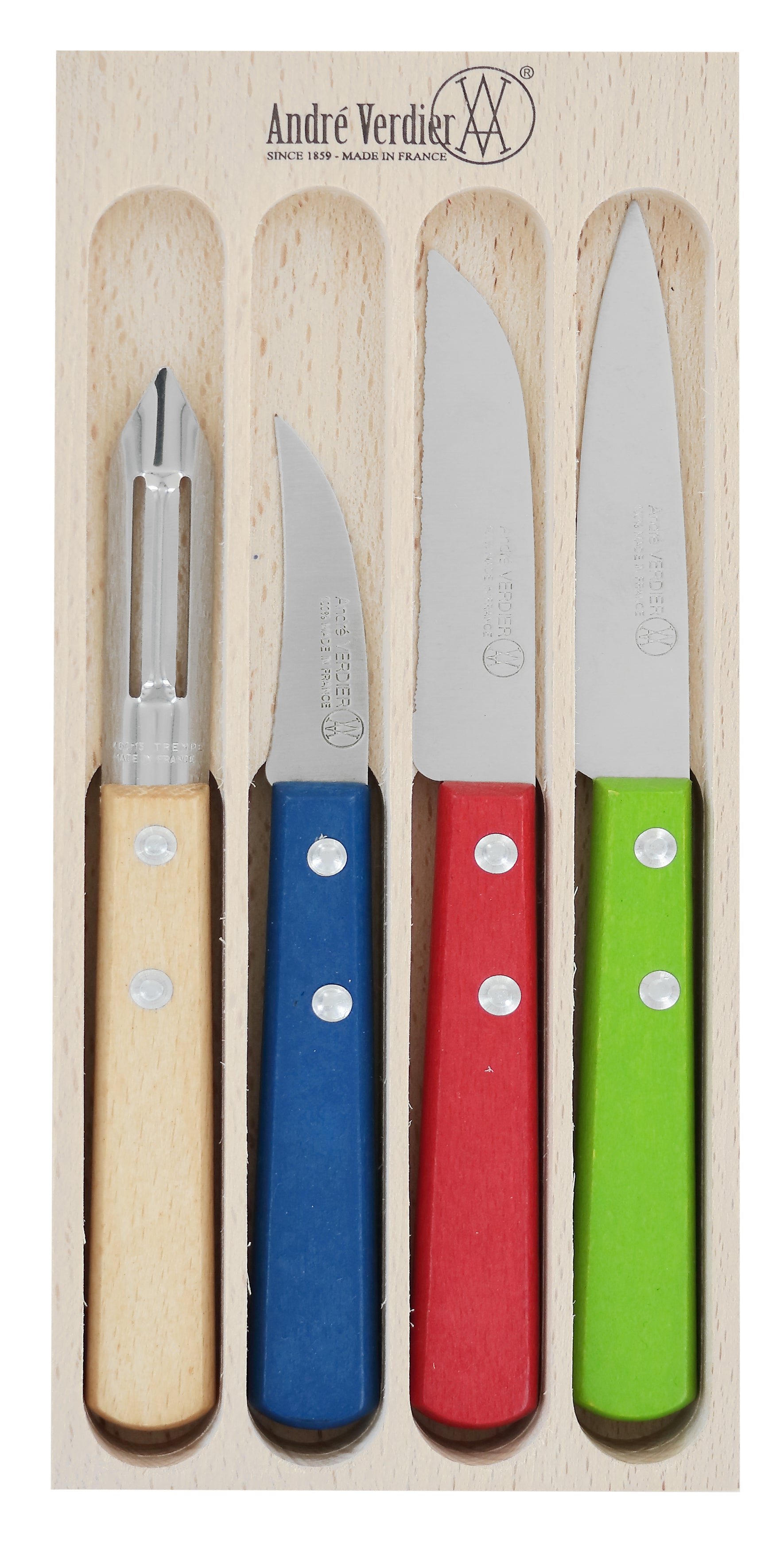 Andre Verdier Couteaux PREPA CULI Knife 2 Rivets Preparation Set 4 Piece 23667 - Hospitality Connect