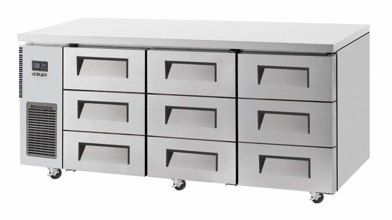 Skipio SUR18-3D-9 - 9 Drawer Under Counter Fridge 1800mm