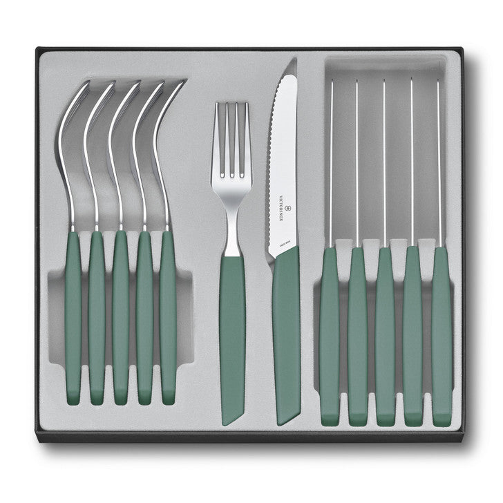 VICTORINOX Table Set (Steak Knife), Pointed Tip Wavy 12 Piece - Mint - Hospitality Connect