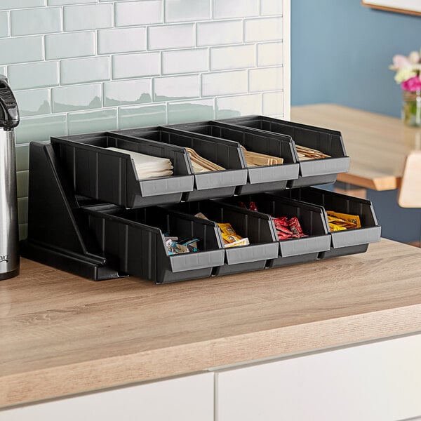 CAMBRO Organizer Bin W/8 Bins - Black - Hospitality Connect