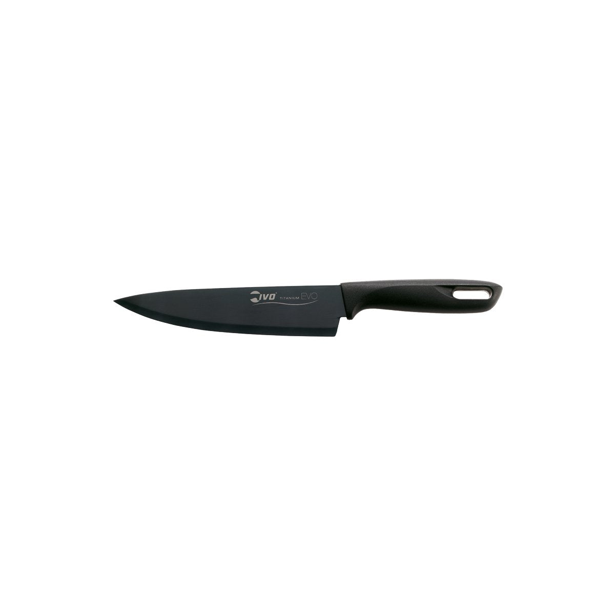 IVO EVO "221000" CHEF'S KNIFE 180mm  BLACK HDL TITANIUM 27095 - Hospitality Connect