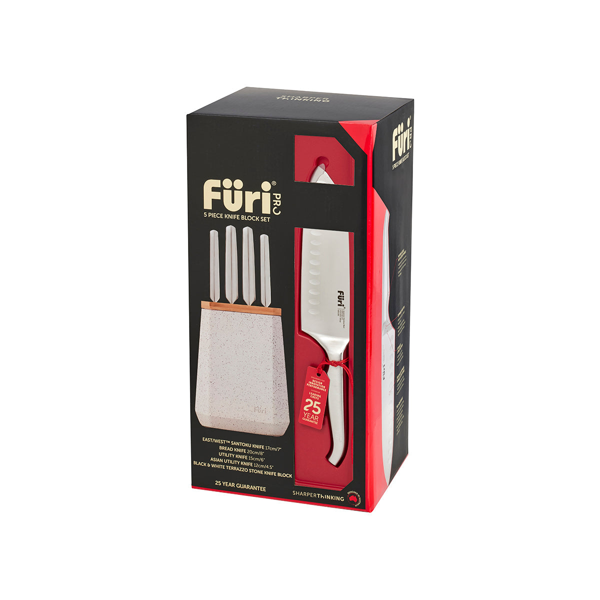 FURI PRO STONE 5PC BLOCK SET BLK/WHITE TERRAZO (41502) - Hospitality Connect