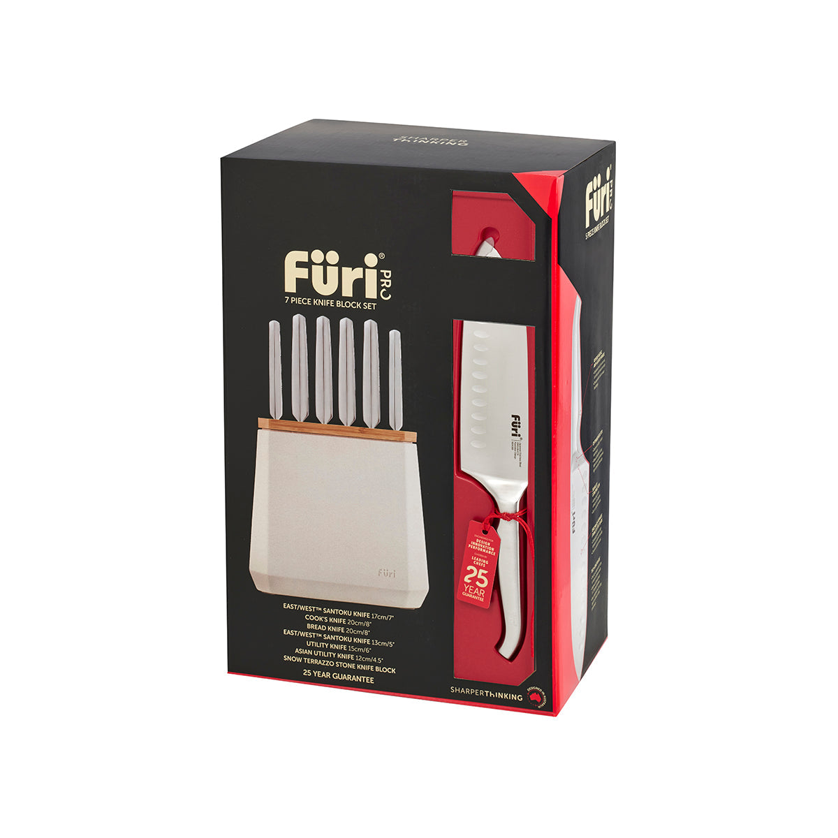 FURI PRO STONE 6PC KNIFE BLOCK SET SNOW TERRAZO (41511) - Hospitality Connect