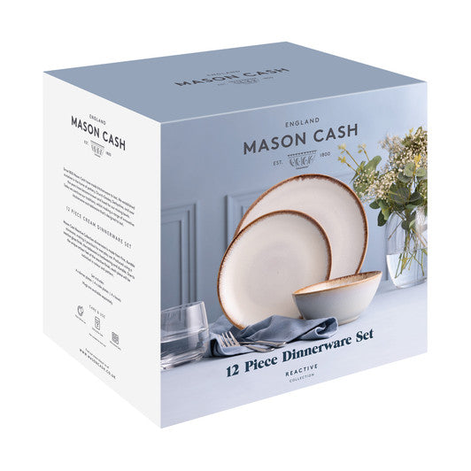 MASON CASH Reactive Glaze Cream Set of 4 Mugs, 400ml - Stoneware - Hospitality Connect