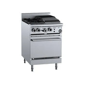 B&S Black Oven with Two Open Burners & 300mm Char Broiler OV-SB2-CBR3. - Hospitality Connect