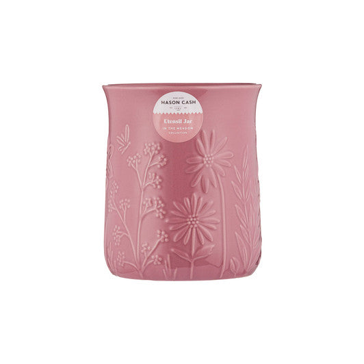 MASON CASH In The Meadow Pink Utensil Pot, 15 x 12.5cm / 1.3 Litre - Stoneware - Hospitality Connect