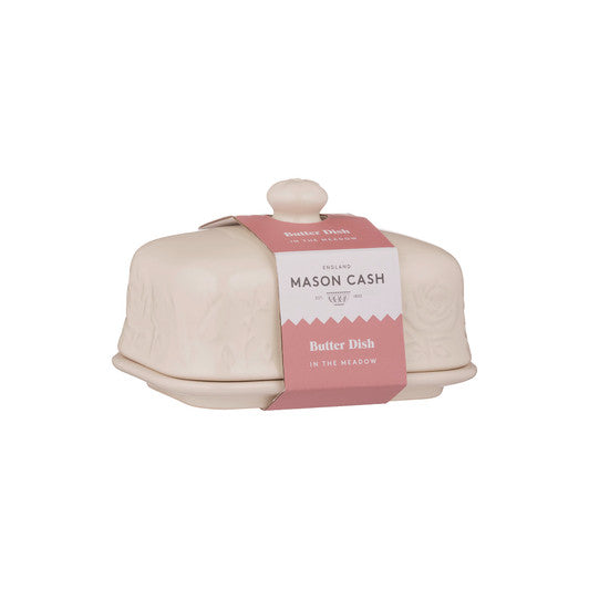 MASON CASH In The Meadow Cream Butter Dish, 9 x 15.6 x 10.6cm - Stoneware - Hospitality Connect