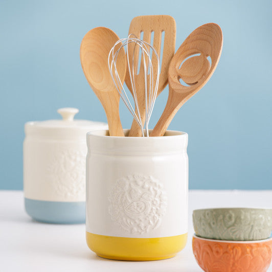 MASON CASH Home To Roost Utensil Pot, 12.5 x 15cm / 1.3 Litre - Stoneware - Hospitality Connect