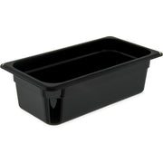 3066103 Carlisle StorPlus Black Polycarbonate 1/3 Food Pan 3.6L Capacity 324mm x 175mm x 100mm - Pack of 6 - Pack Price - Hospitality Connect