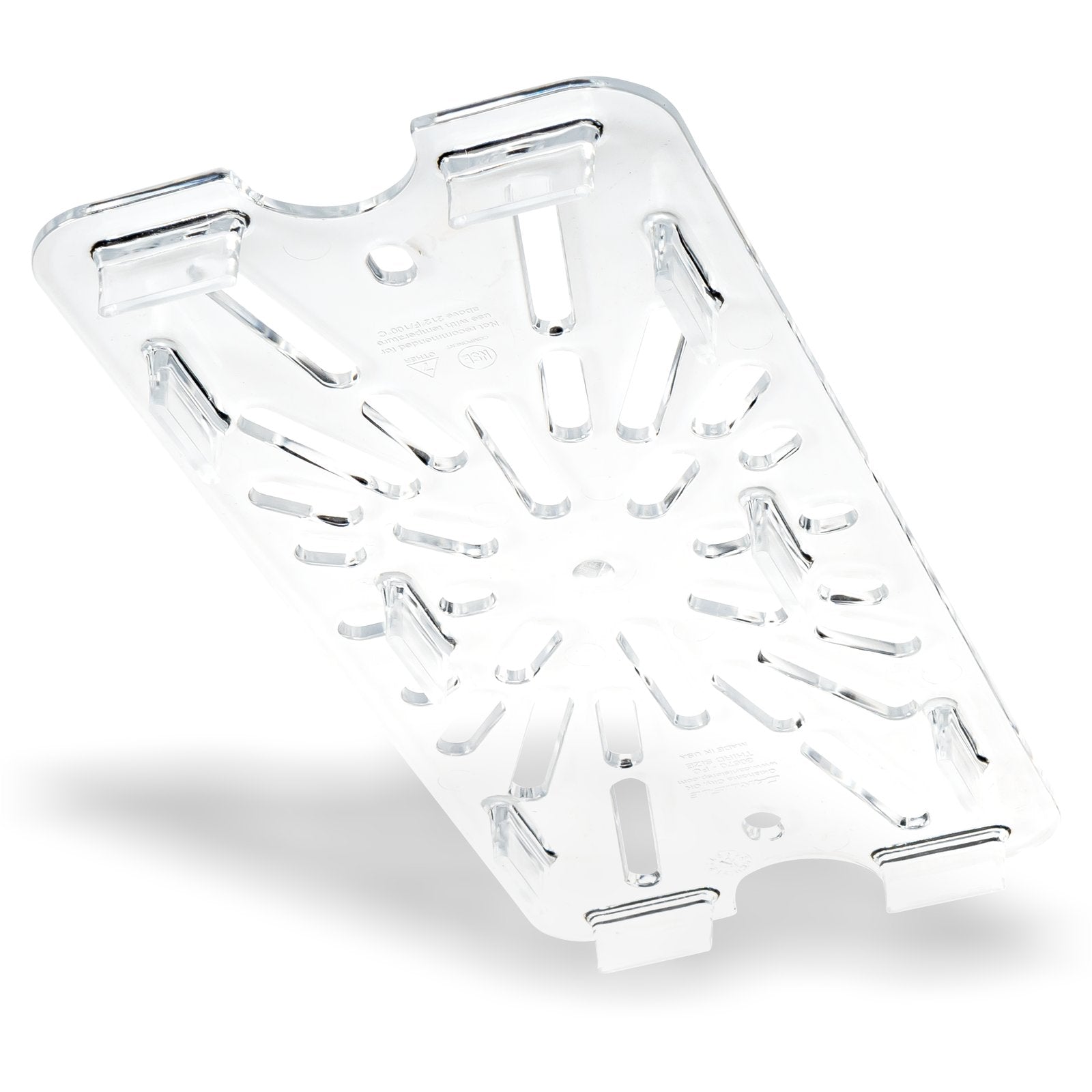 3067007 Carlisle StorPlus Clear Polycarbonate 1/3 Drain Shelf 121mm x 264mm x 15mm - Pack of 6 - Pack Price - Hospitality Connect