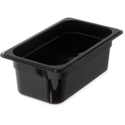 3068103 Carlisle StorPlus Black Polycarbonate 1/4 Food Pan 2.7L Capacity 162mm x 264mm x 100mm - Pack of 6 - Pack Price - Hospitality Connect