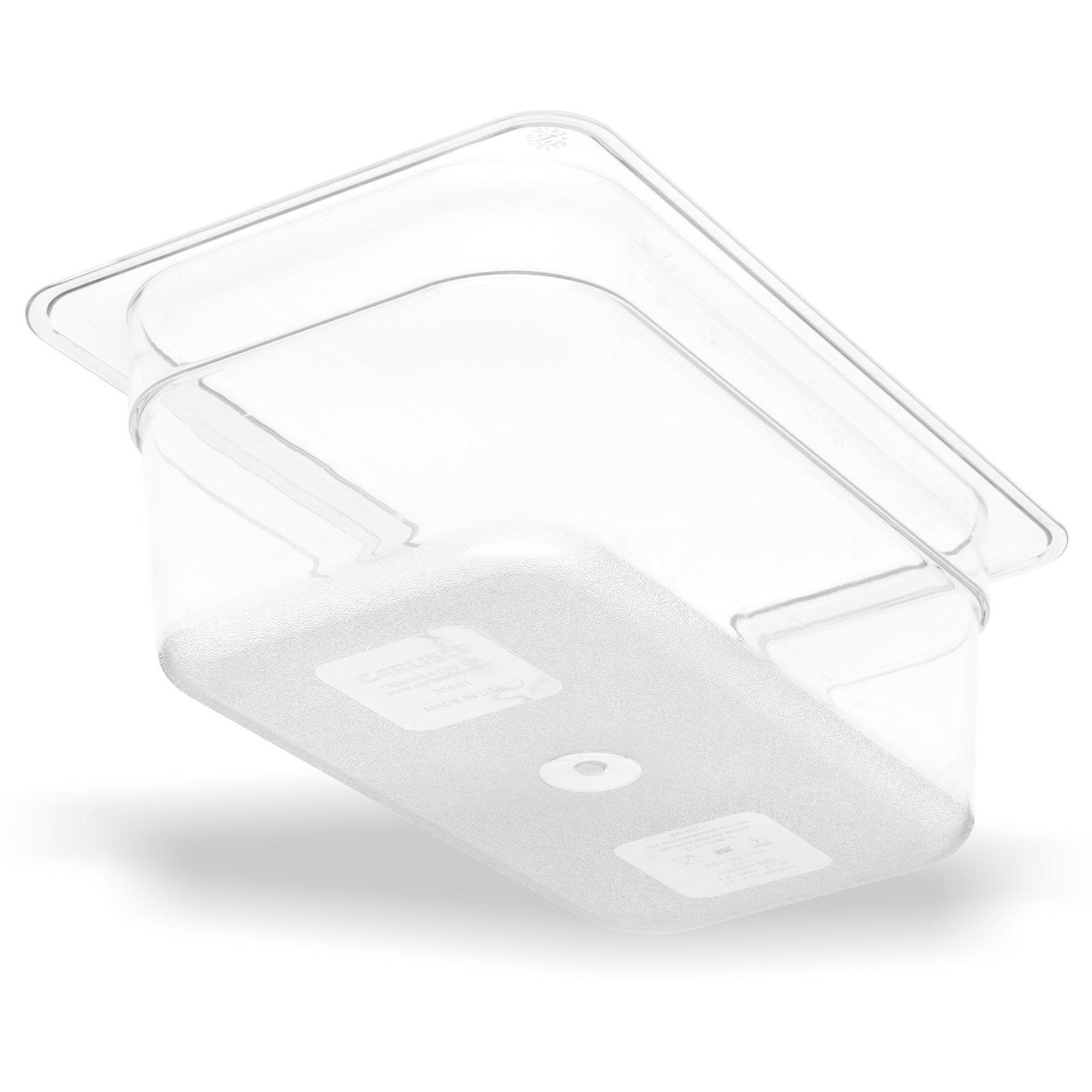 3068107 Carlisle Clear Polycarbonate 1/4 Food Pan 2.7L Capacity 162mm x 264mm x 100mm - Pack of 6 - Pack Price - Hospitality Connect
