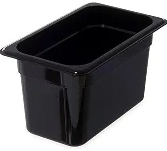 3068203 Carlisle StorPlus Black Polycarbonate 1/4 Food Pan 4.3L Capacity 162mm x 264mm x 150mm - Pack of 6 - Pack Price - Hospitality Connect