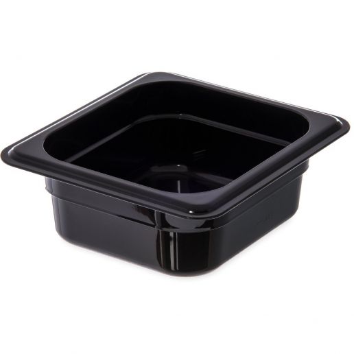 3068303 Carlisle StorPlus Black Polycarbonate 1/6 Food Pan 0.95L Capacity 137mm x 151mm x 65mm - Pack of 6 - Pack Price - Hospitality Connect