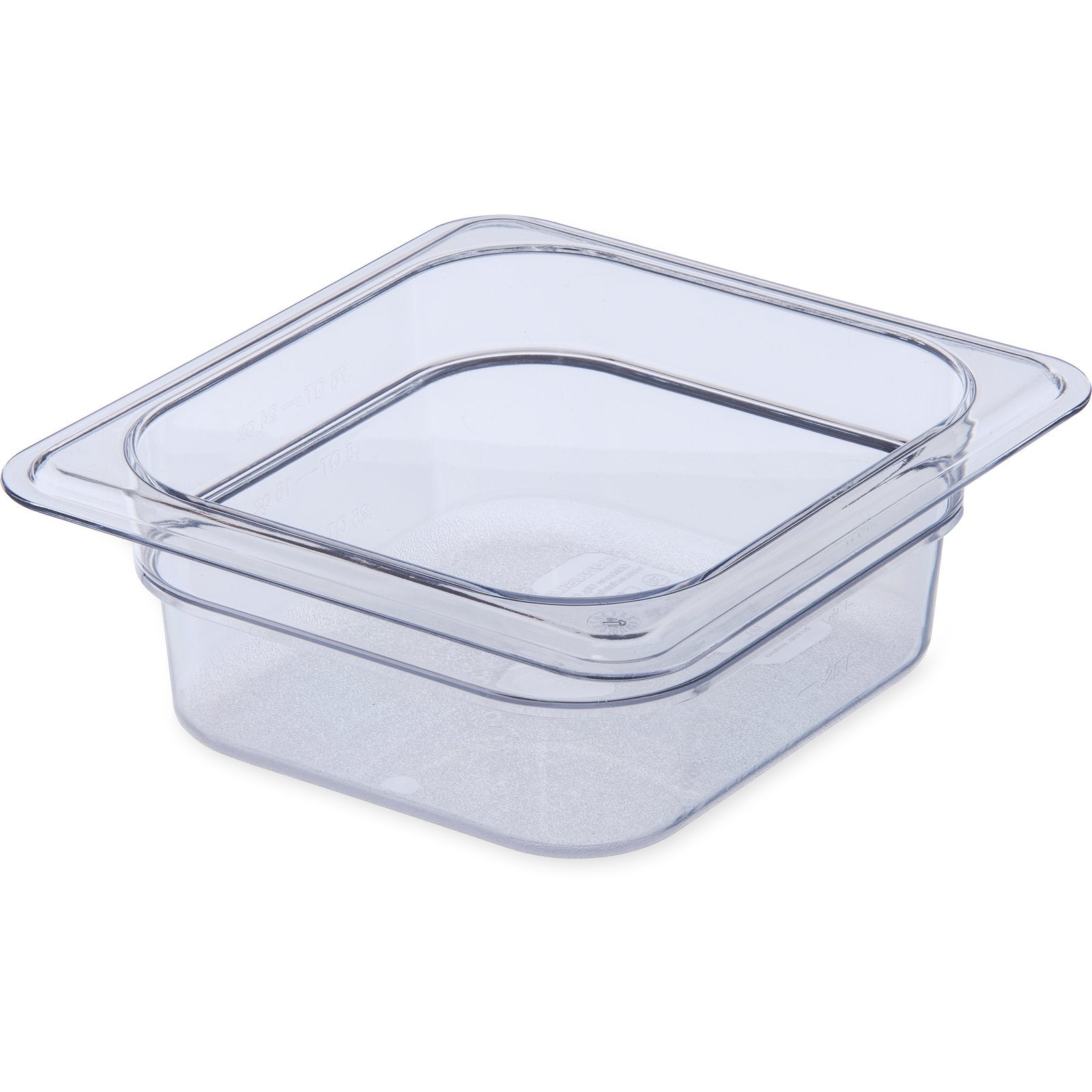 3068307 Carlisle Clear Polycarbonate 1/6 Food Pan 0.95L Capacity 137mm x 151mm x 65mm - Pack of 6 - Pack Price - Hospitality Connect