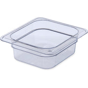 3068307 Carlisle Clear Polycarbonate 1/6 Food Pan 0.95L Capacity 137mm x 151mm x 65mm - Pack of 6 - Pack Price - Hospitality Connect