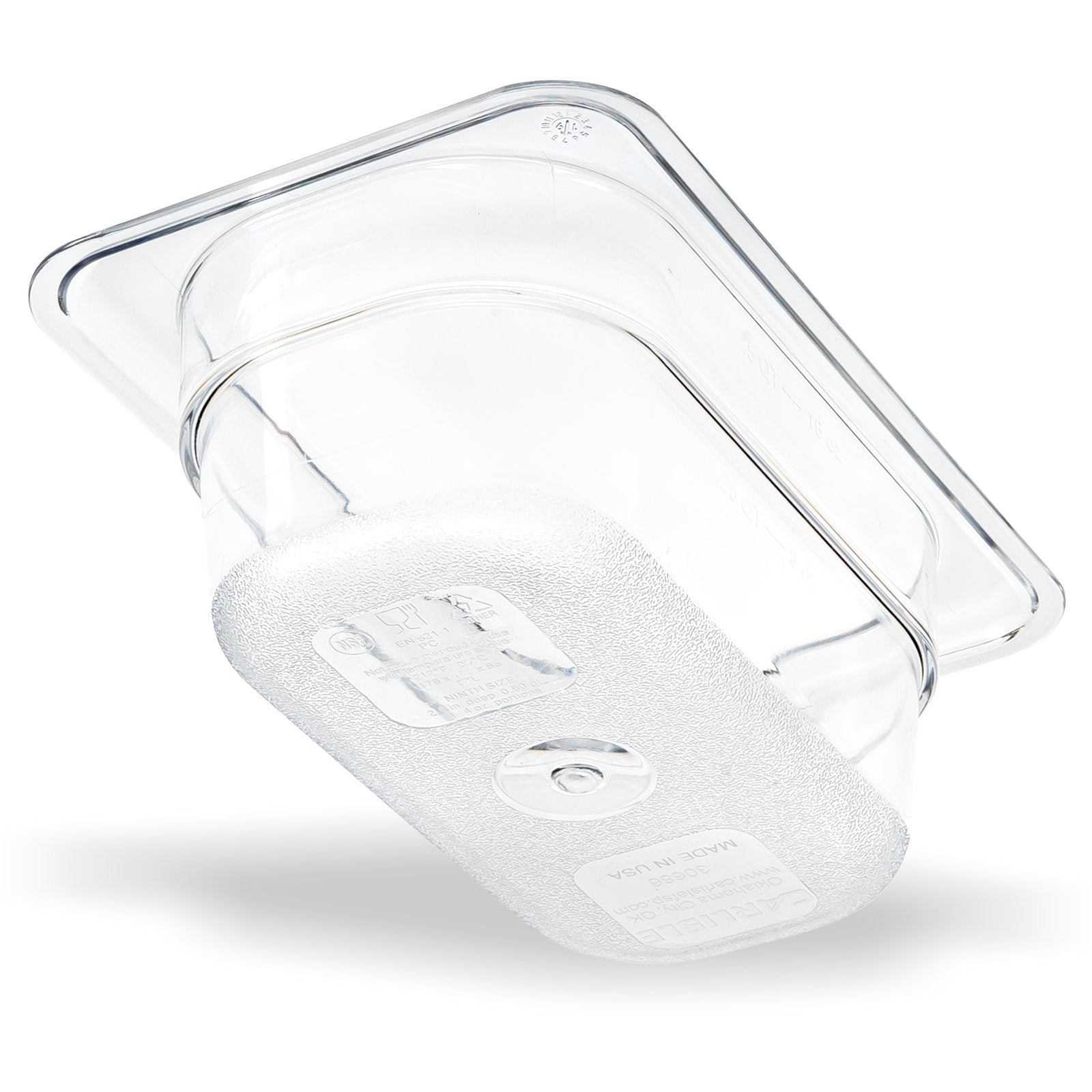 3068607 Carlisle Clear Polycarbonate 1/9 Food Pan 0.68L Capacity 108mm x 175mm x 65mm - Pack of 6 - Pack Price - Hospitality Connect