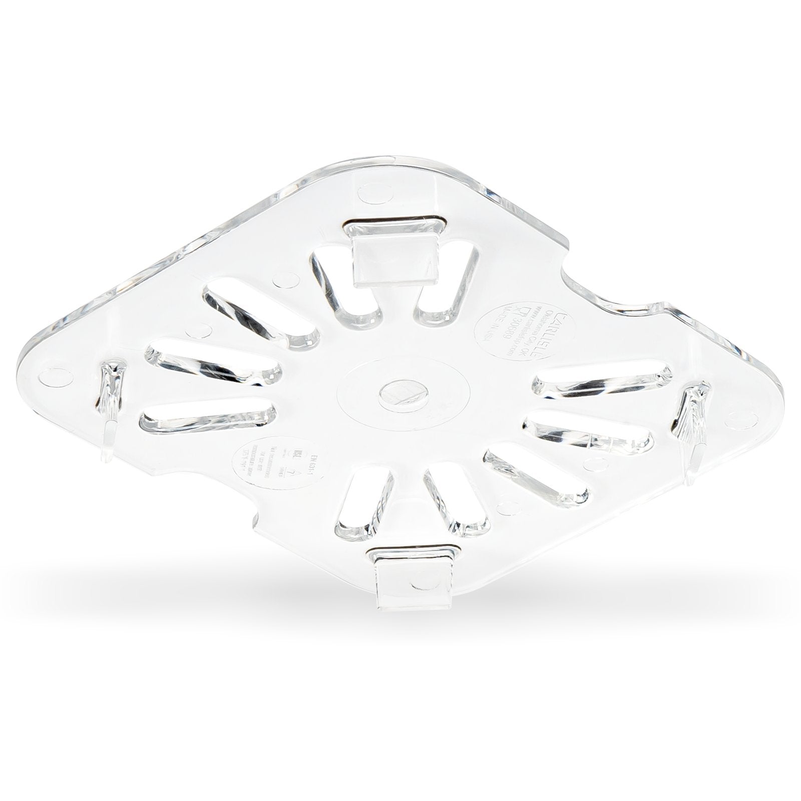 3068907 Carlisle StorPlus Clear Polycarbonate 1/6 Drain Shelf 108mm x 121mm x 13mm - Pack of 6 - Pack Price - Hospitality Connect