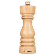 Cole & Mason London Natural Beech Pepper Mill and Salt & Pepper Shakers, 18cm, with a sleek wooden finish and grinding mechanism