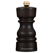 Cole & Mason London Chocolate Wood Pepper Mill and Salt & Pepper Shakers, 13cm tall, featuring a stylish wooden design.