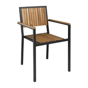 Bolero Steel & Acacia Armchair (Pack of 4) - Hospitality Connect
