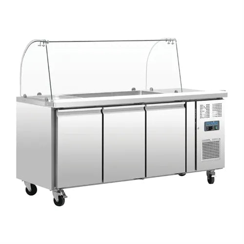 Polar U-Series Triple Door Refrigerated Gastronorm Saladette Counter CT394-A - Hospitality Connect