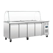 Polar U-Series Four Door Refrigerated Gastronorm Saladette Counter CT395-A - Hospitality Connect