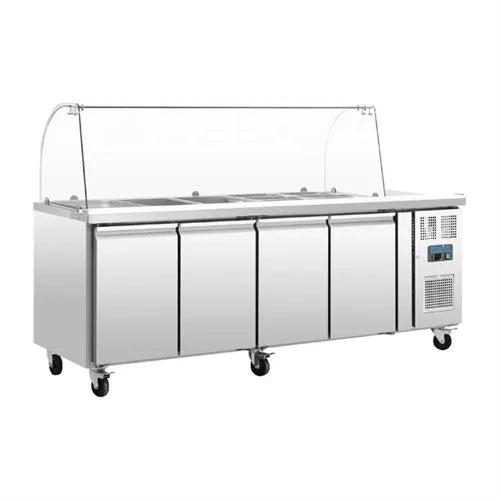 Polar U-Series Four Door Refrigerated Gastronorm Saladette Counter CT395-A - Hospitality Connect